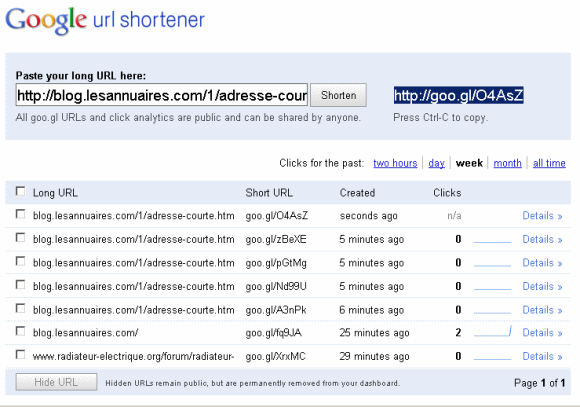 URL Shortener de Google